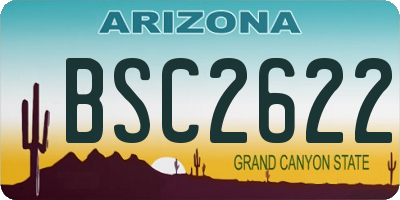 AZ license plate BSC2622