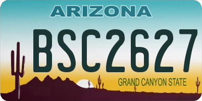 AZ license plate BSC2627