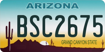 AZ license plate BSC2675