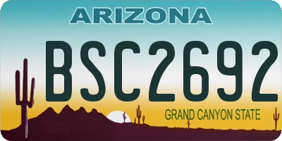 AZ license plate BSC2692