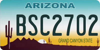 AZ license plate BSC2702