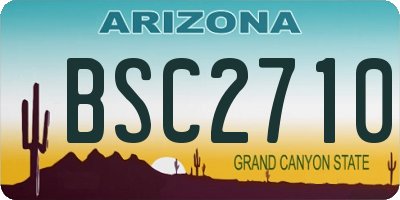 AZ license plate BSC2710