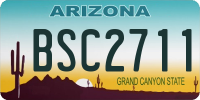 AZ license plate BSC2711