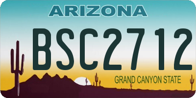 AZ license plate BSC2712