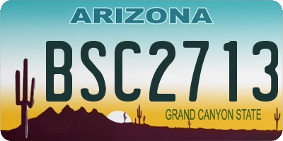 AZ license plate BSC2713