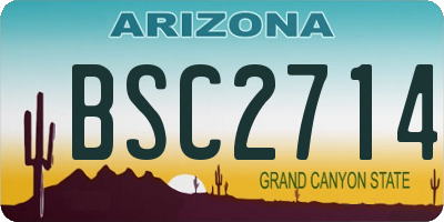 AZ license plate BSC2714