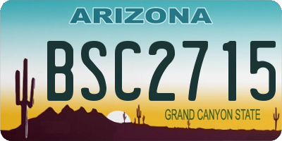 AZ license plate BSC2715