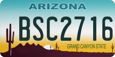 AZ license plate BSC2716