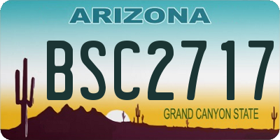 AZ license plate BSC2717