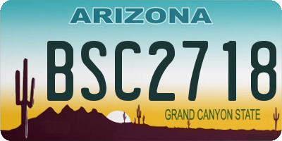 AZ license plate BSC2718