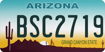 AZ license plate BSC2719