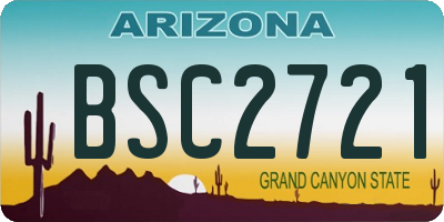 AZ license plate BSC2721