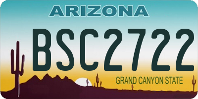 AZ license plate BSC2722