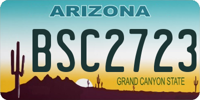 AZ license plate BSC2723