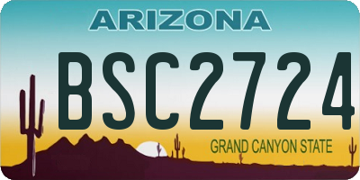 AZ license plate BSC2724