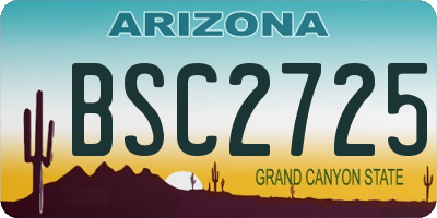 AZ license plate BSC2725