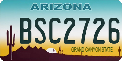 AZ license plate BSC2726