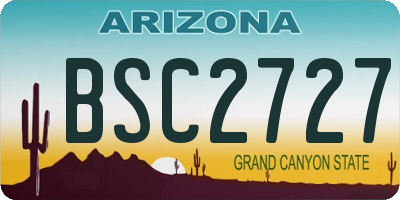 AZ license plate BSC2727