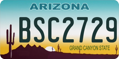 AZ license plate BSC2729