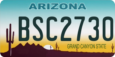 AZ license plate BSC2730