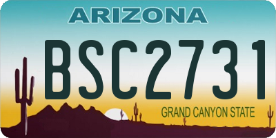 AZ license plate BSC2731