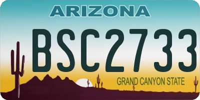 AZ license plate BSC2733