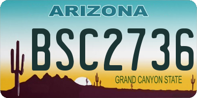 AZ license plate BSC2736