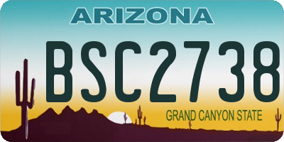 AZ license plate BSC2738