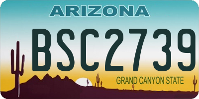 AZ license plate BSC2739