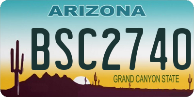 AZ license plate BSC2740