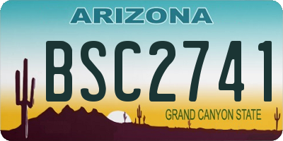 AZ license plate BSC2741