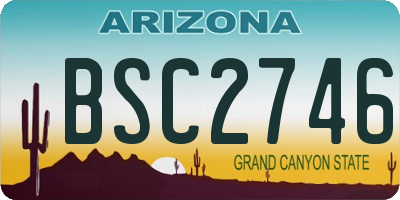 AZ license plate BSC2746