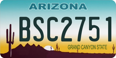 AZ license plate BSC2751