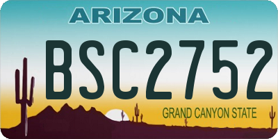 AZ license plate BSC2752