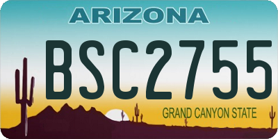 AZ license plate BSC2755