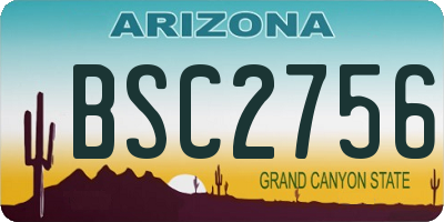 AZ license plate BSC2756