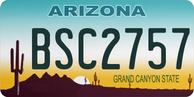 AZ license plate BSC2757