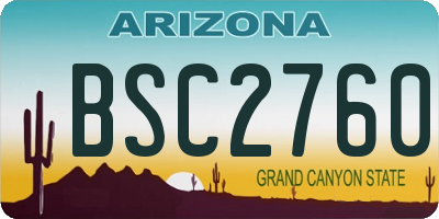 AZ license plate BSC2760