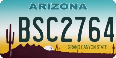 AZ license plate BSC2764