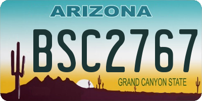 AZ license plate BSC2767