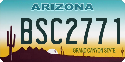 AZ license plate BSC2771