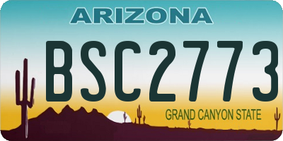 AZ license plate BSC2773