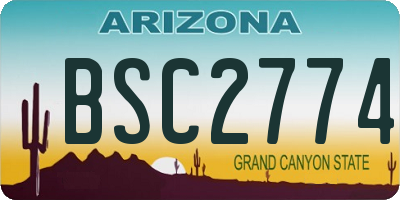 AZ license plate BSC2774