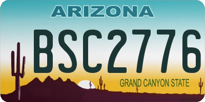 AZ license plate BSC2776