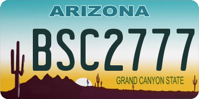 AZ license plate BSC2777