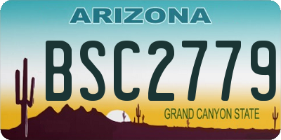 AZ license plate BSC2779