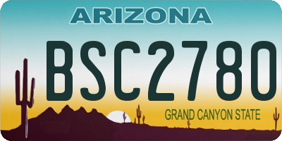 AZ license plate BSC2780