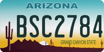 AZ license plate BSC2784