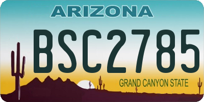 AZ license plate BSC2785