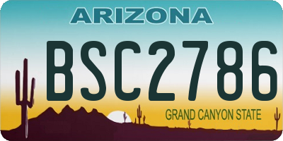 AZ license plate BSC2786